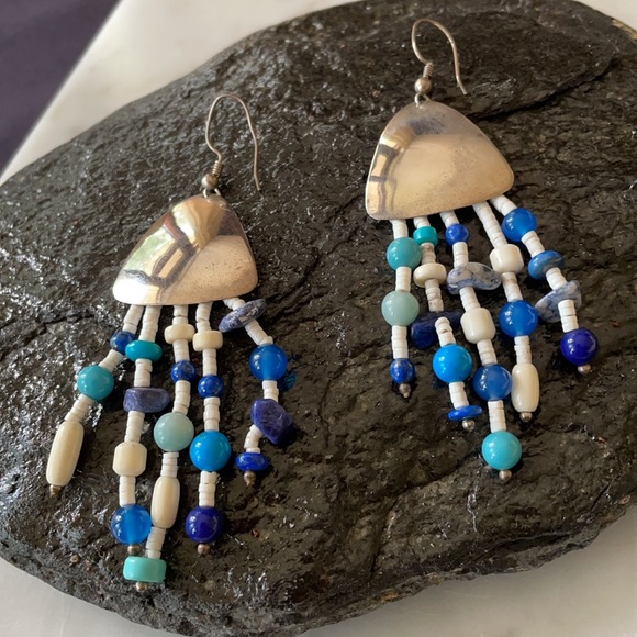 Vintage Native American Dangle Beads Earrings - Picture 8 of 12